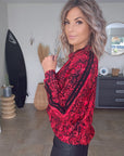 Chemise python rouge