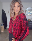 Chemise python rouge