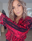 Chemise python rouge