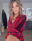Chemise python rouge