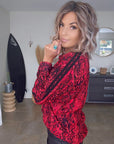 Chemise python rouge