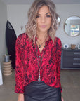 Chemise python rouge
