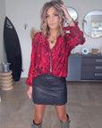 Chemise python rouge