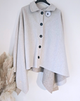 Manteau cape écru chiné