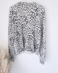 Cardigan léopard noir et blanc