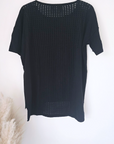 T-shirt ajouré à maille noire