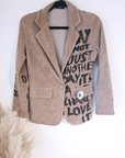 Veste velours ras tags