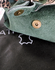 Sac bandoulière vert 100% cuir