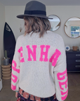 Cardigan smiley fuchsia