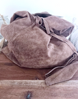 Sac à épaule XL 100% cuir taupe