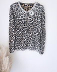 Cardigan smiley léopard