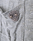 Tee-shirt kaki perles bijoux