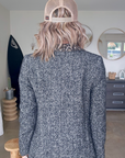 Manteau tweed col léopard