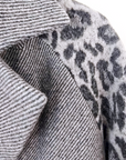 Manteau chevron et léopard gris