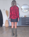 Chemise python rouge