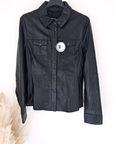 Chemise noire 100% cuir agneau