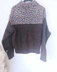 Cardigan marron imprimé léopard