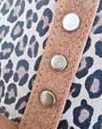 Sac camel avec imprimé léopard 100% cuir de chèvre