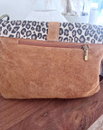 Sac camel avec imprimé léopard 100% cuir de chèvre