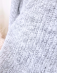 Pull gris clair chiné gris à maille chaude