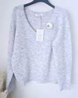 Pull gris chaud à maille douce