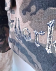 Veste cintrée camouflage kaki avec dessin et inscriptions dorées - 𝐌𝐚𝐫𝐢𝐧𝐚𝟒𝟒𝐟𝐚𝐦𝐢𝐥𝐲