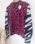 Pull chaud à imprimé léopard rose fuchsia - 𝐌𝐚𝐫𝐢𝐧𝐚𝟒𝟒𝐟𝐚𝐦𝐢𝐥𝐲