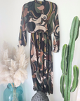 Robe kaki 7/8è à imprimé - 𝐌𝐚𝐫𝐢𝐧𝐚𝟒𝟒𝐟𝐚𝐦𝐢𝐥𝐲