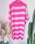 Robe pull rayé rose fluo - 𝐌𝐚𝐫𝐢𝐧𝐚𝟒𝟒𝐟𝐚𝐦𝐢𝐥𝐲