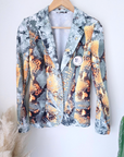 Veste cintrée à imprimé python vert et jaune, munie de strass - 𝐌𝐚𝐫𝐢𝐧𝐚𝟒𝟒𝐟𝐚𝐦𝐢𝐥𝐲