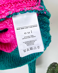 Cardigan à imprimé géométrique rose fuchsia et vert. - 𝐌𝐚𝐫𝐢𝐧𝐚𝟒𝟒𝐟𝐚𝐦𝐢𝐥𝐲