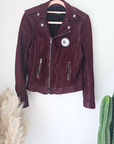 Perfecto aubergine 100% cuir - 𝐌𝐚𝐫𝐢𝐧𝐚𝟒𝟒𝐟𝐚𝐦𝐢𝐥𝐲
