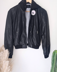 Bombers noir cuir véritable - 𝐌𝐚𝐫𝐢𝐧𝐚𝟒𝟒𝐟𝐚𝐦𝐢𝐥𝐲