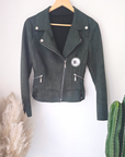 Perfecto suédine kaki vert - 𝐌𝐚𝐫𝐢𝐧𝐚𝟒𝟒𝐟𝐚𝐦𝐢𝐥𝐲
