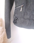 Perfecto suédine kaki vert - 𝐌𝐚𝐫𝐢𝐧𝐚𝟒𝟒𝐟𝐚𝐦𝐢𝐥𝐲