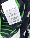 Cardigan bleu marine délavé à imprimé vert fluo - 𝐌𝐚𝐫𝐢𝐧𝐚𝟒𝟒𝐟𝐚𝐦𝐢𝐥𝐲