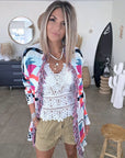 Cardigan à imprimé éthnique
