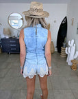 Chemise bleue délavée