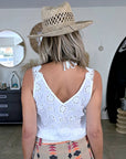 Haut blanc en broderie anglaise