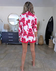 Veste blanche à imprimé flower rouge - 𝐌𝐚𝐫𝐢𝐧𝐚𝟒𝟒𝐟𝐚𝐦𝐢𝐥𝐲