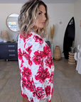 Veste blanche à imprimé flower rouge - 𝐌𝐚𝐫𝐢𝐧𝐚𝟒𝟒𝐟𝐚𝐦𝐢𝐥𝐲