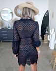Robe de plage noire ajourée