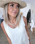 Débardeur beige en coton