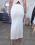 Jupe 7/8e blanc cassé en crochet