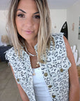 Veste en coton jean imprimé léopard - 𝐌𝐚𝐫𝐢𝐧𝐚𝟒𝟒𝐟𝐚𝐦𝐢𝐥𝐲