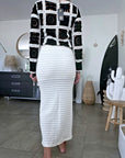 Jupe 7/8e blanc cassé en crochet