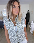 Veste en coton jean imprimé léopard - 𝐌𝐚𝐫𝐢𝐧𝐚𝟒𝟒𝐟𝐚𝐦𝐢𝐥𝐲