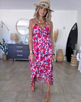 Robe asymétrique imprimé floral