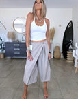 Pantalon 2&1 Bermuda beige-gris