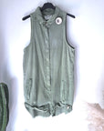 Combi-short vert en coton
